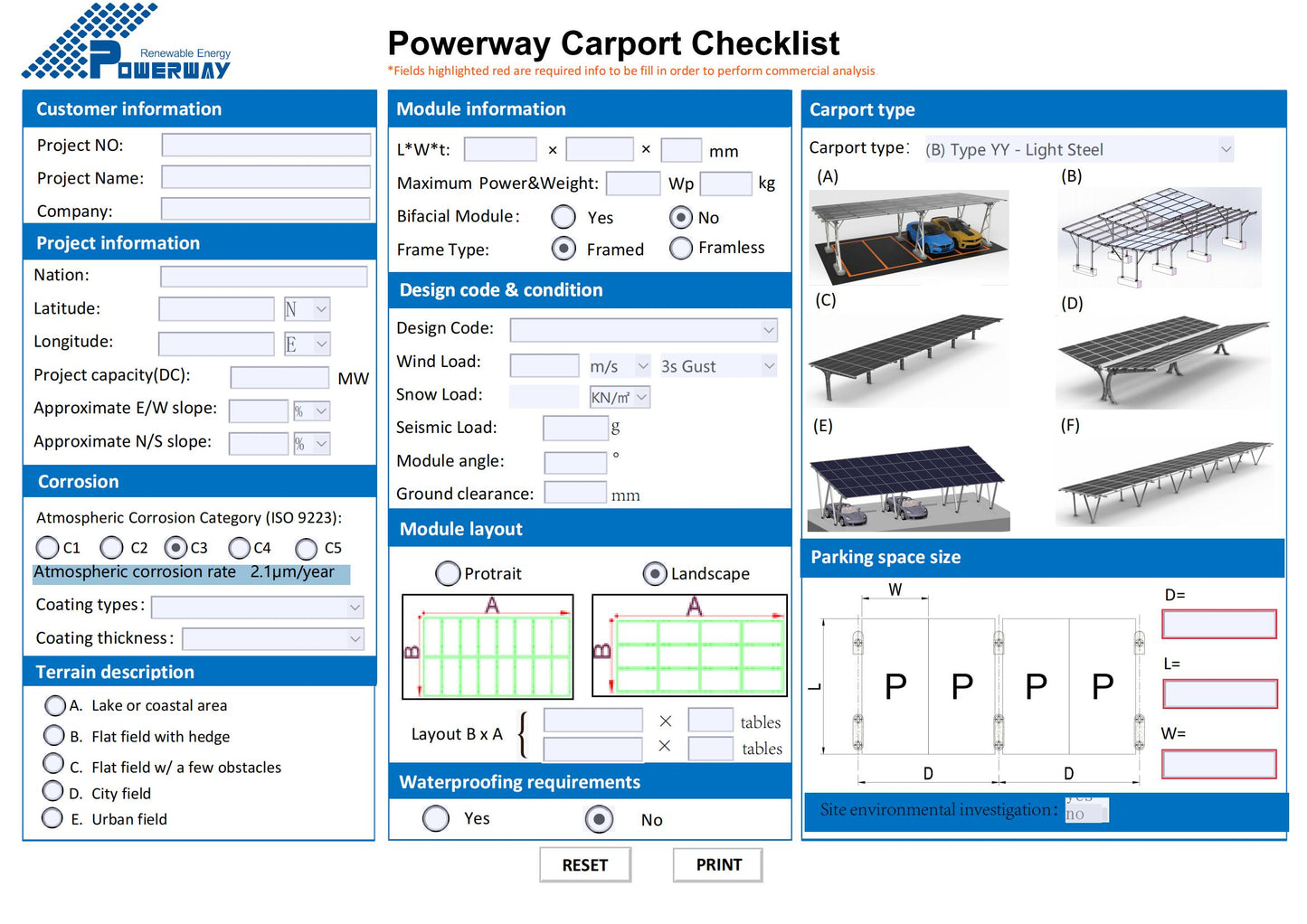 Sunlight Carport Mounting System PWCP-AAQua（S）