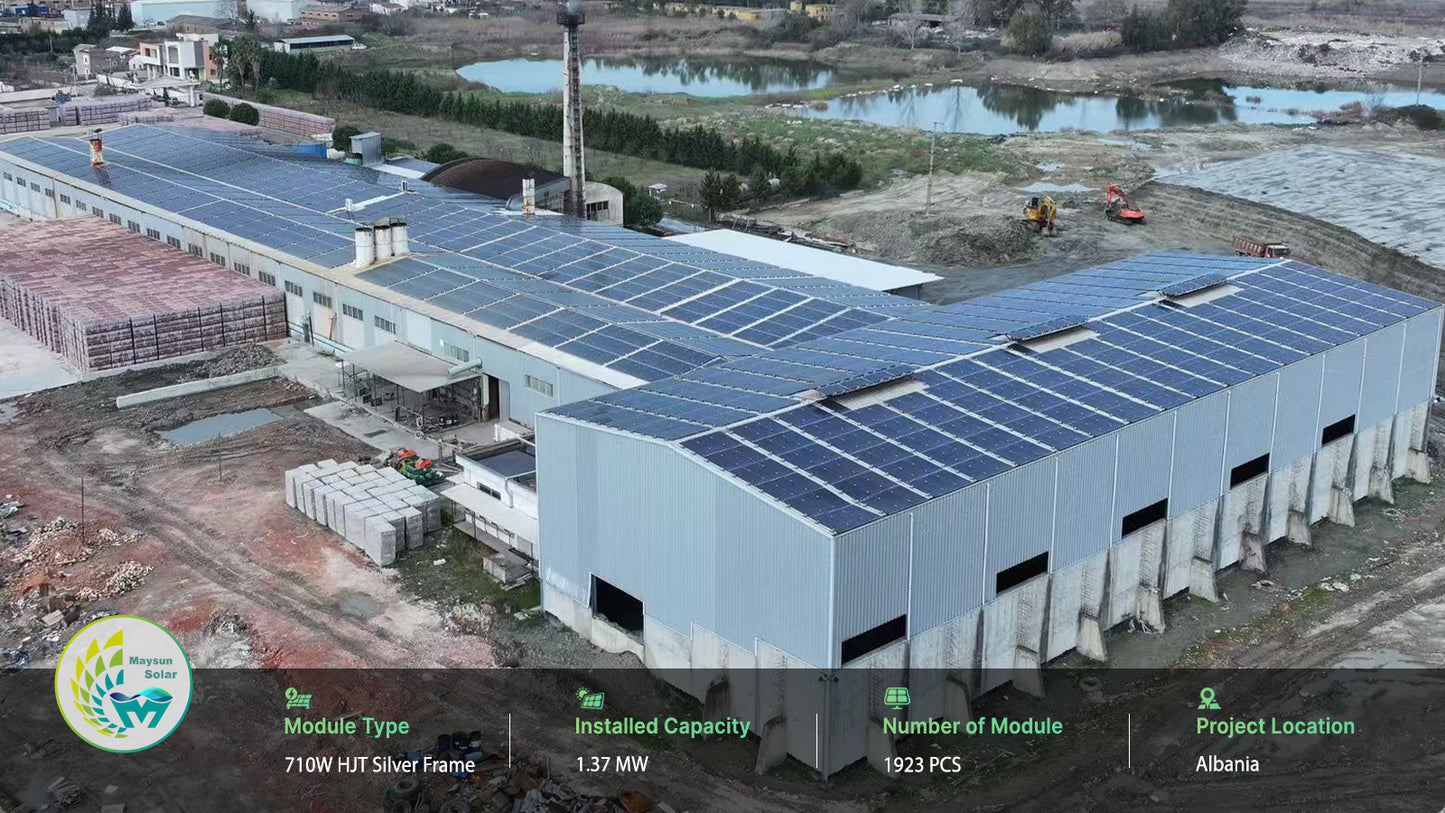 710W HJT N-Type bifacial glass glass silver frame panels 30 years warranty in stock Netherlands