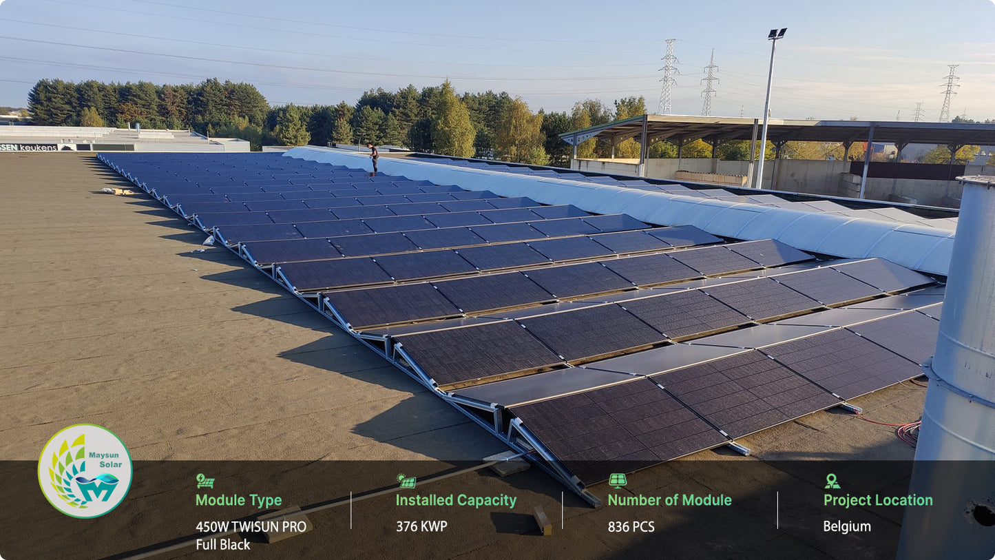 TwiSun Pro 460W N Type Topcon 1/3 cut Bifacial Full Black Glass Glass in stock Germany /Netherlands