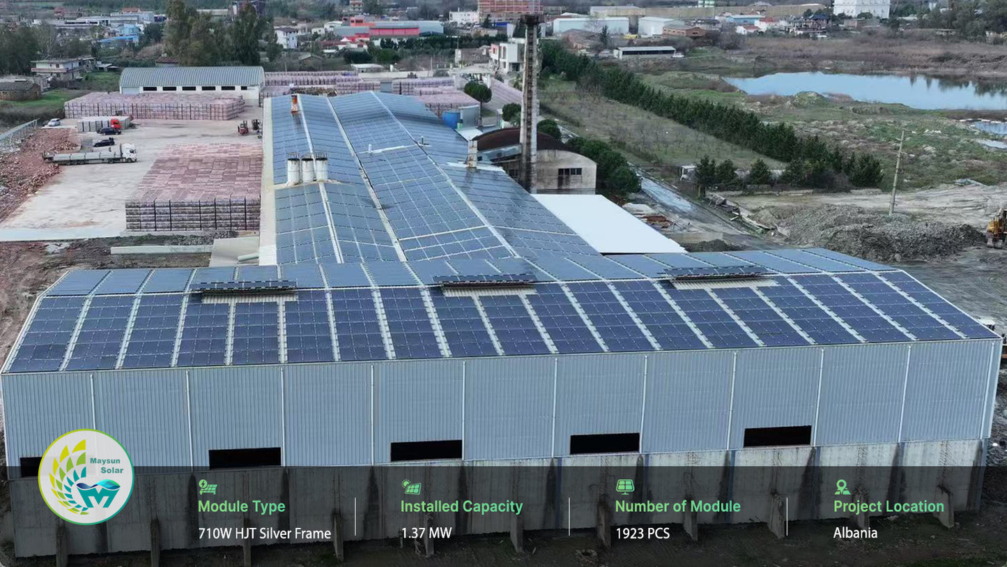 710W HJT N-Type bifacial glass glass silver frame panels 30 years warranty in stock Netherlands