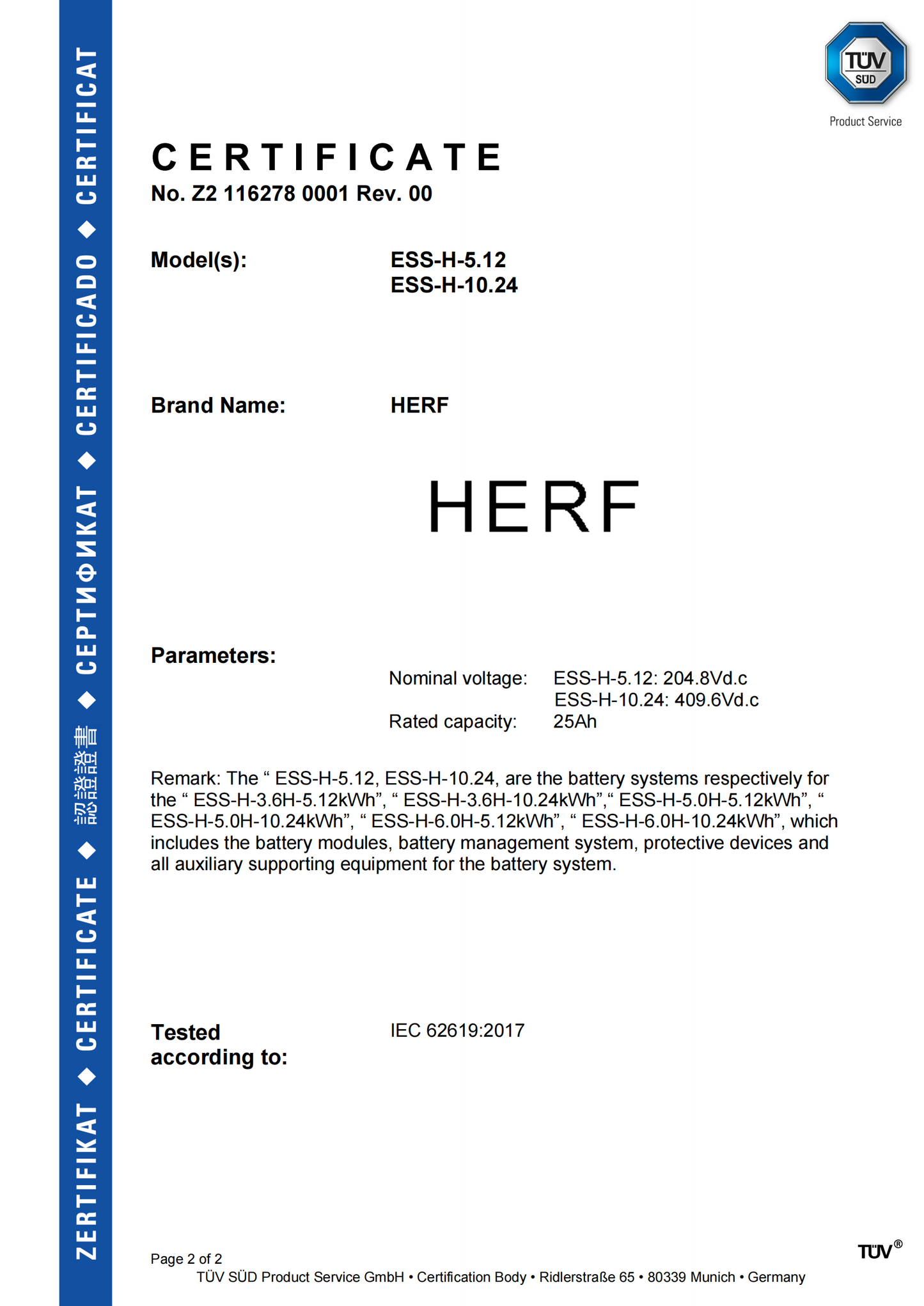 HERF ALL-IN-ONE Energy Storage System Inverter 6KW, Battery 10.24KWH,ESS-H-6H-10.24kWh in stock Rotterdam