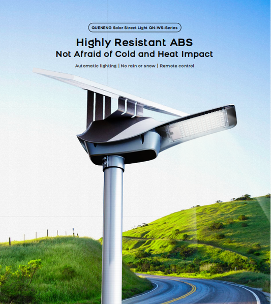QUENENG Solar Street Light QN-WS-Series Highly Resistant ABS Not Afraid of Cold and Heat Impact