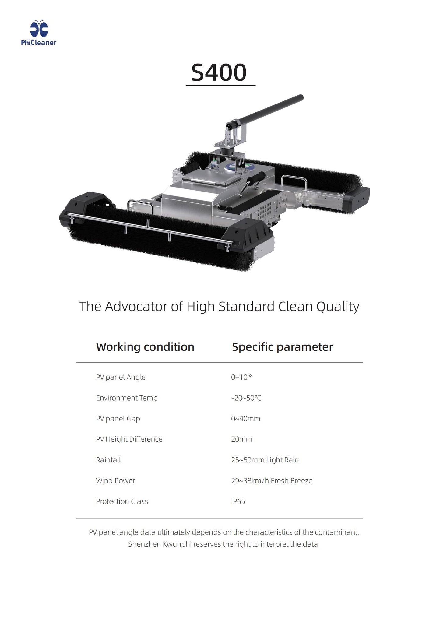 Residential Use Solar Cleaning Robot S400