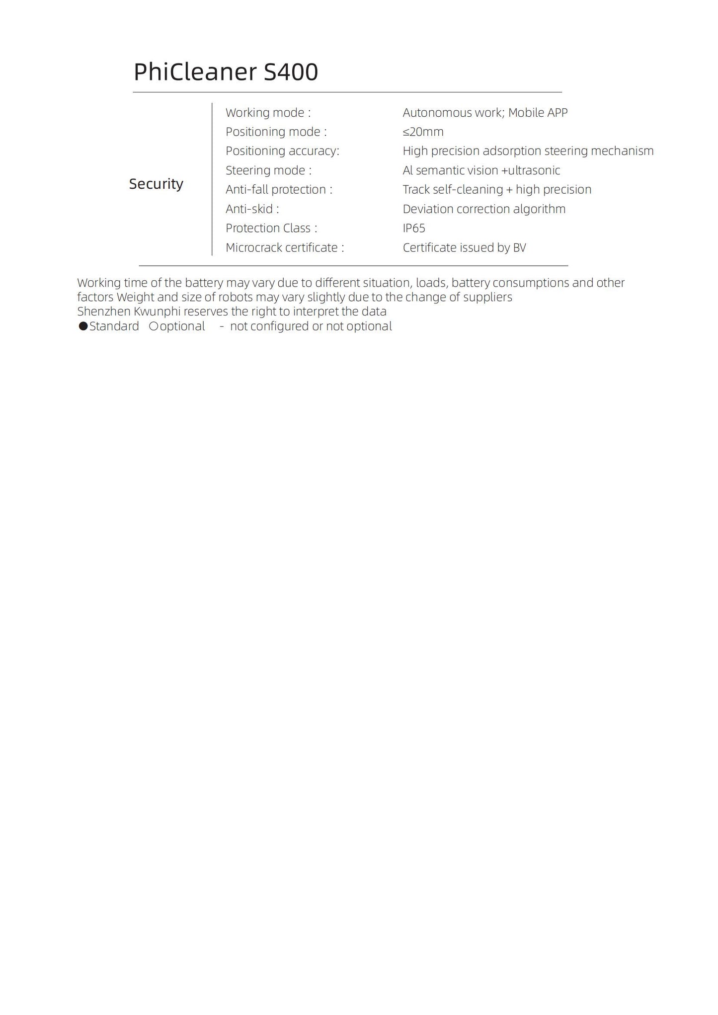 Residential Use Solar Cleaning Robot S400