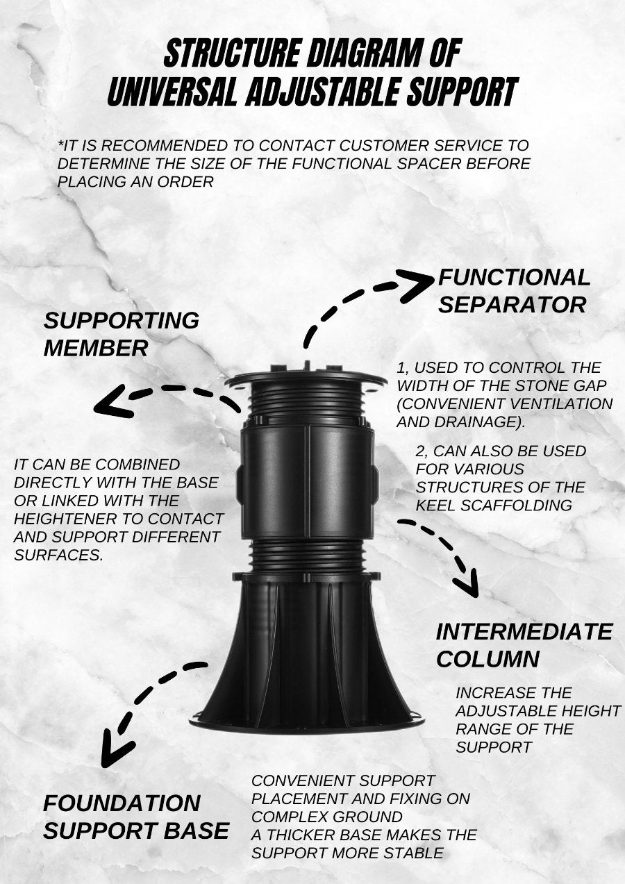 Waterscape Stone Universal Support Garden Cistern Plastic Wood Keel Floor Dry Spray Square Overhead Adjustable Height CX01