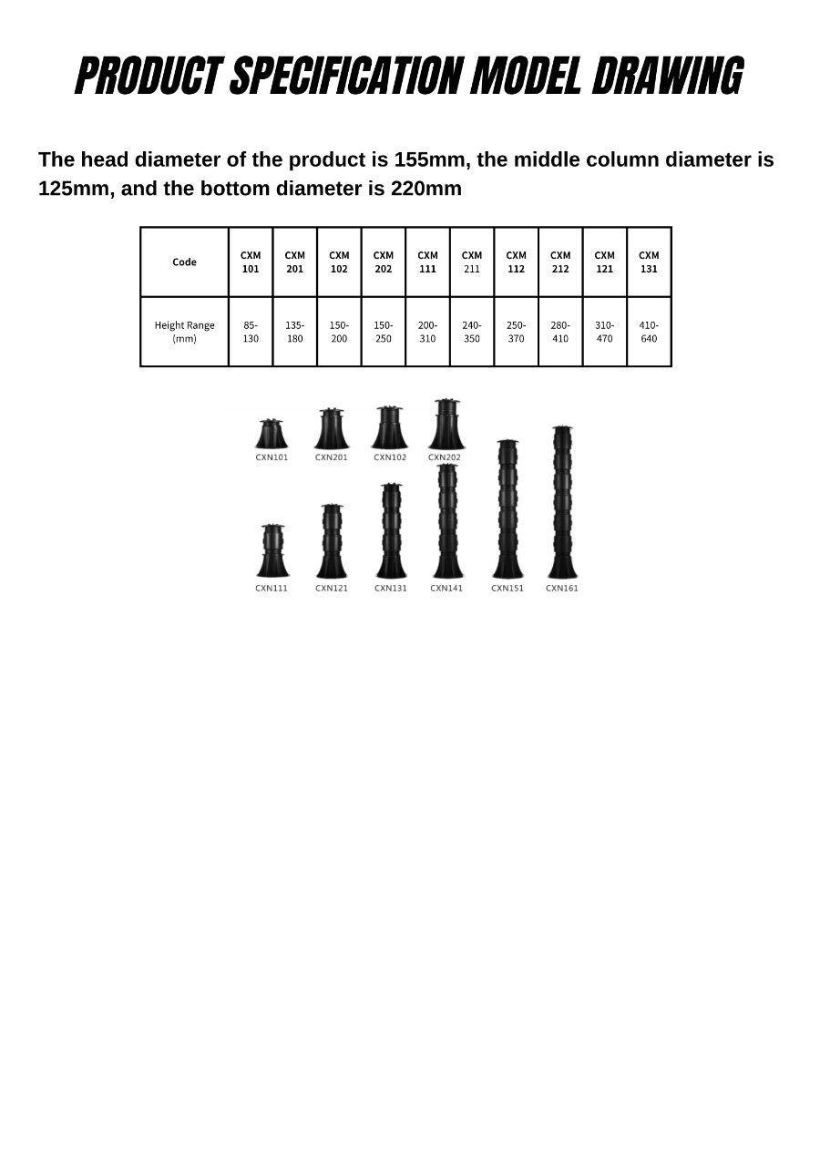 Waterscape Stone Universal Support Garden Cistern Plastic Wood Keel Floor Dry Spray Square Overhead Adjustable Height CX01